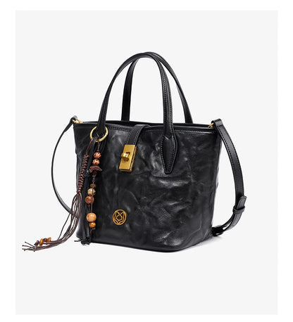 FOXER Vintage Wrinkle Leather Tote Bag