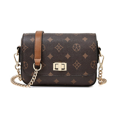 FOXER Vintage Monogram Chain Crossbody Bag