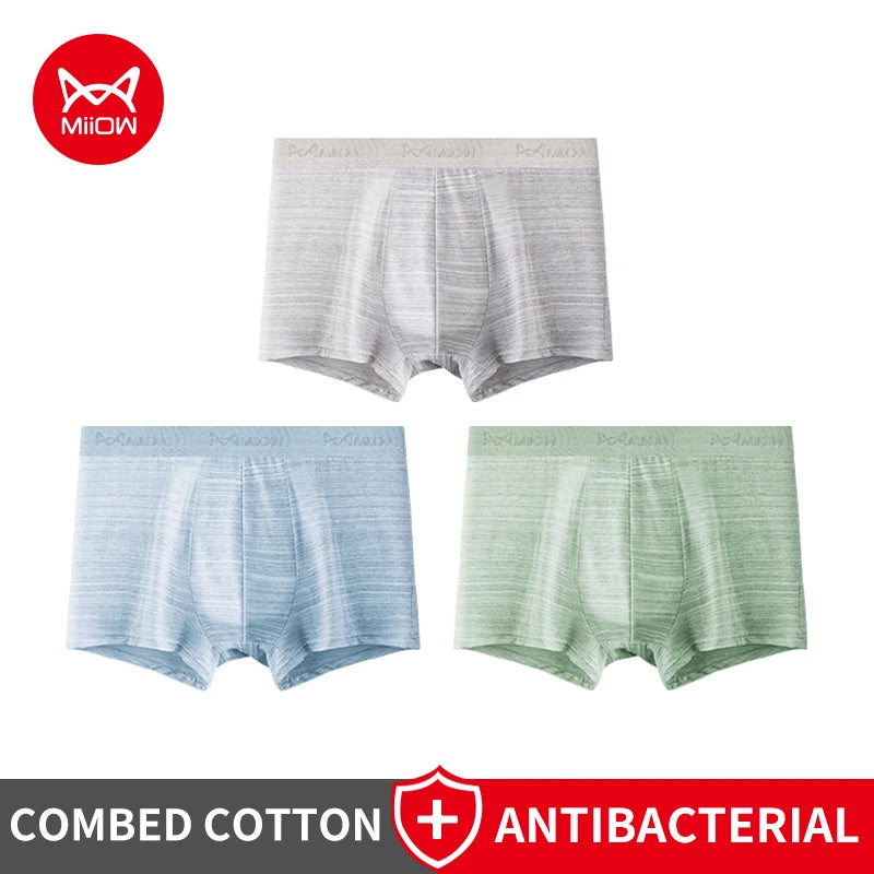 MiiOW Men's Cotton Boxershorts - 3Pcs Set