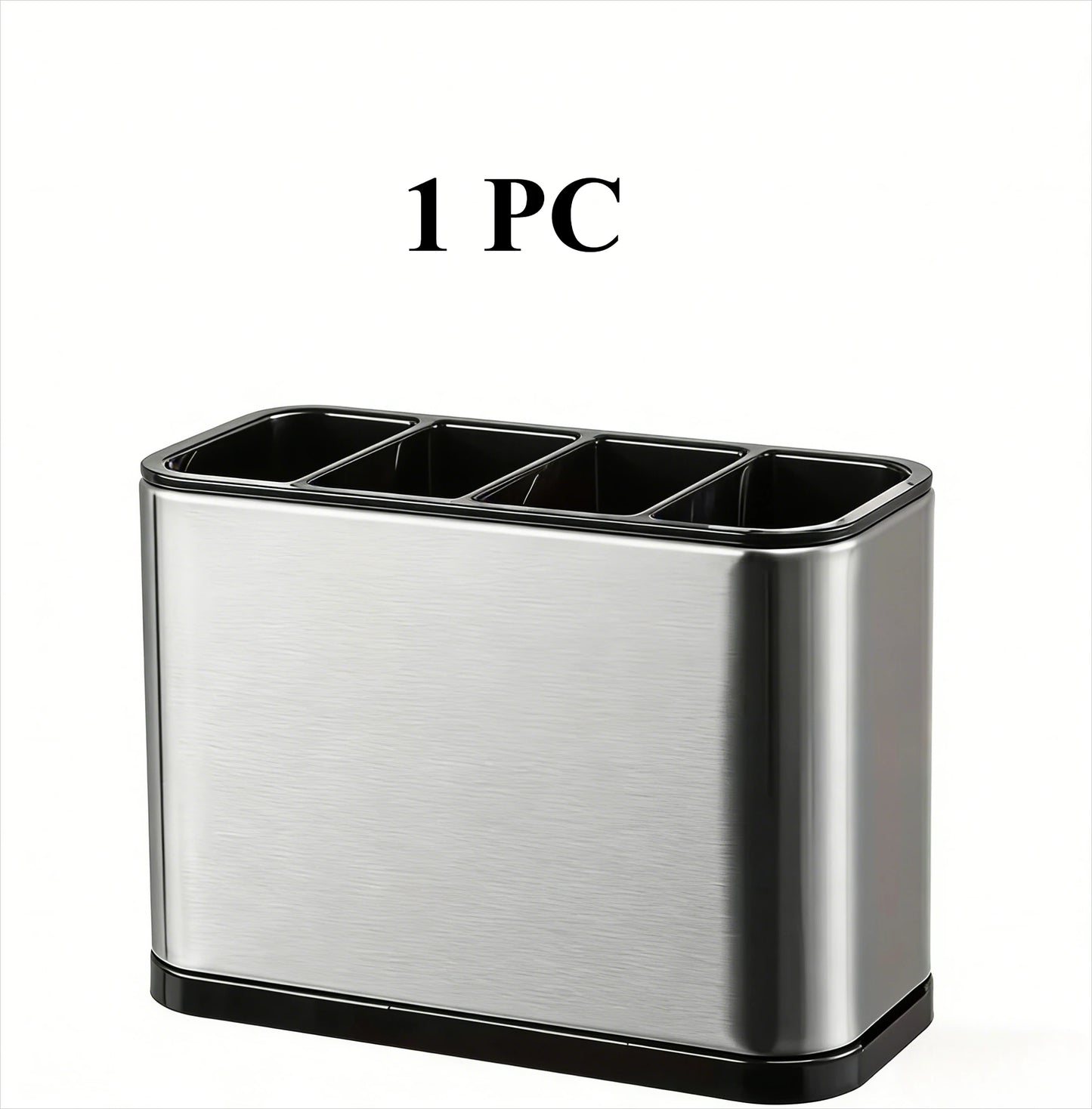 1Pc Stainless Steel Cutlery Holder with 4 Compartments
