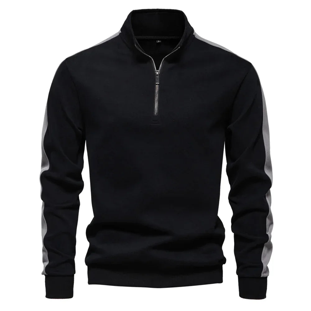 AIOPESON Men's Mock Neck Quarter-Zip Sweatshirts - ShopHub