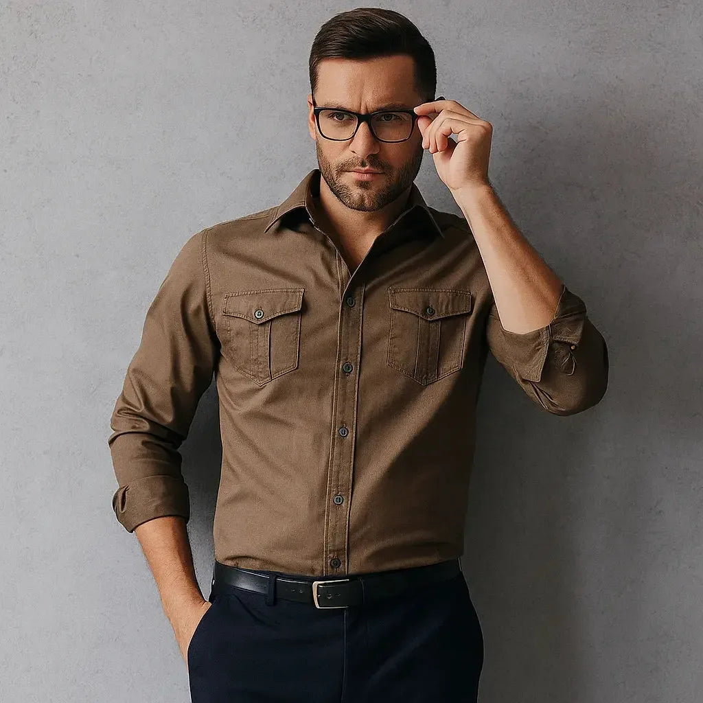 AIOPESON Business Cotton Pocket Shirts - ShopHub