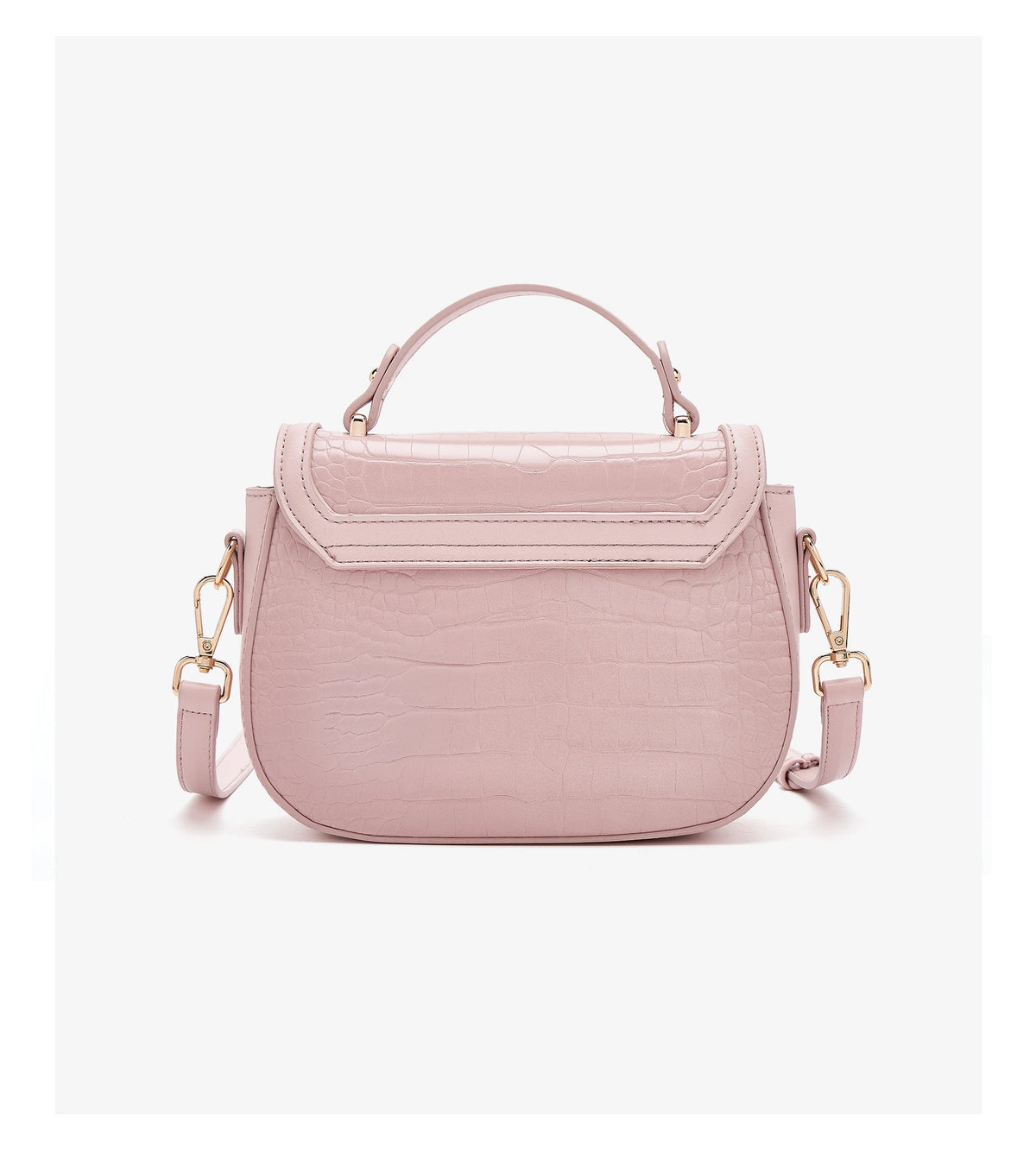 FOXER Chic Luxury Shoulder Bag for Women PU Leather Pink Top‑handle Handbag Fashion Ladies Crossbody Purse for Daily Dating
