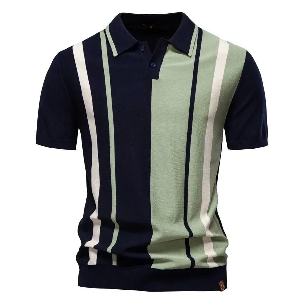 AIOPESON Men's Striped Mesh Polo Shirts - ShopHub