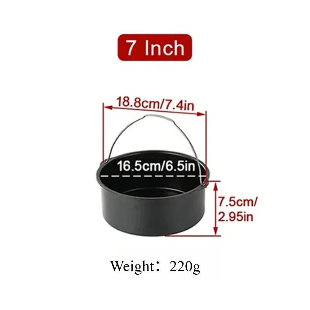 1pc Round Non-Stick Cake Mold 6/7/8 Inch, for Air Fryer