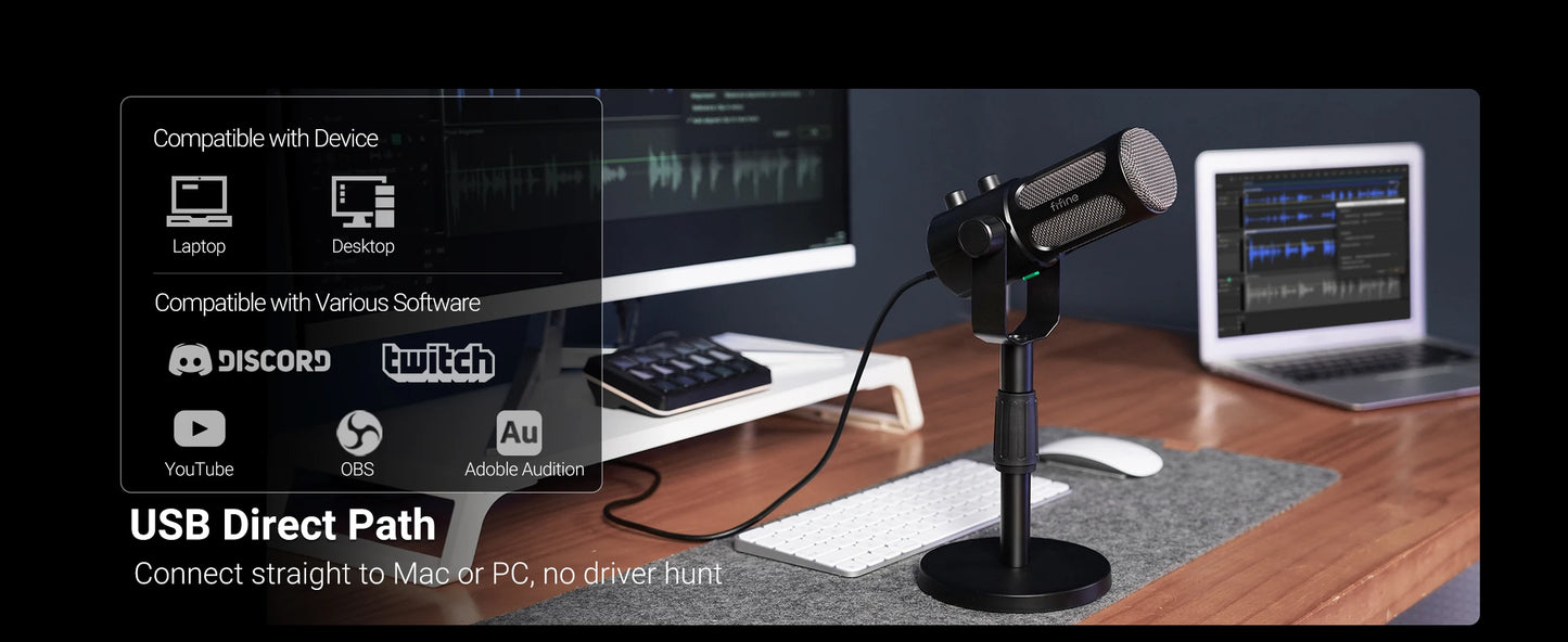 Elevate Your Sound Quality with the USB XLR Dynamic Podcast Microphone