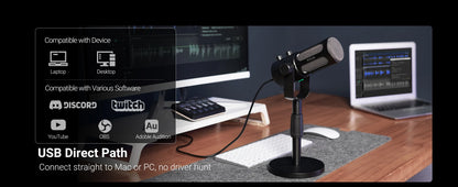 Elevate Your Sound Quality with the USB XLR Dynamic Podcast Microphone
