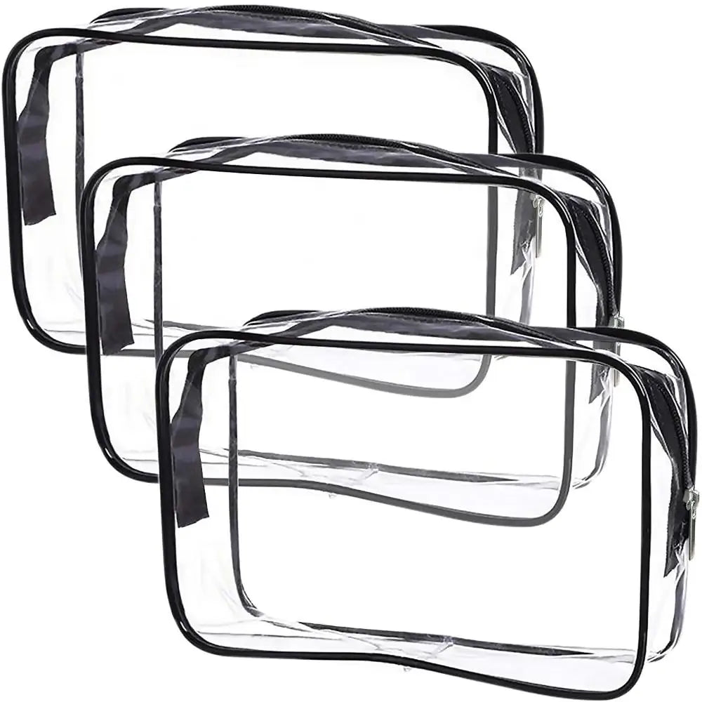 Waterproof Transparent Cosmetic Bag with Zip (3 sizes available) Habicare