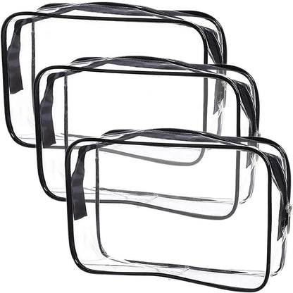 Waterproof Transparent Cosmetic Bag with Zip (3 sizes available) Habicare