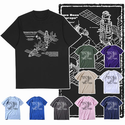 COOLMIND Z1149 Space Station Graphic Cotton Tee