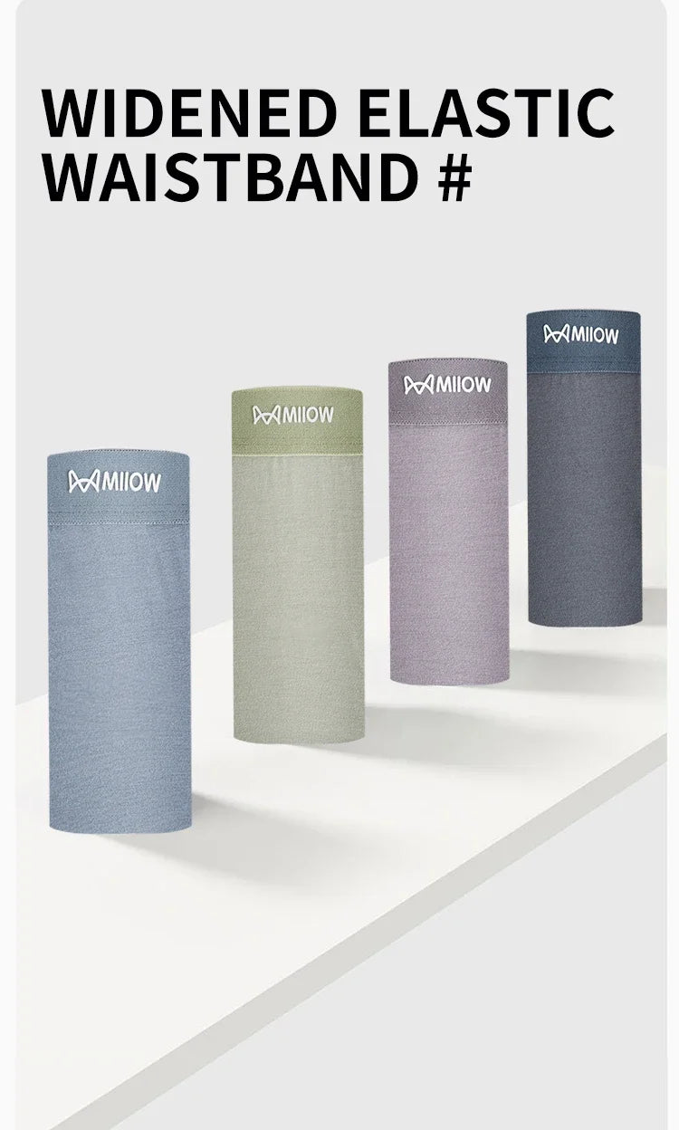 MiiOW Antibacterial Modal Men Underwear - 3 Pcs Breathable Boxers