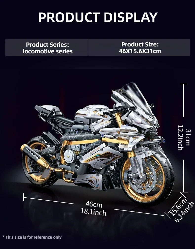 TOYLINX 1:5 Alloy Motorcycle Model With 2045 Pieces - ShopHub