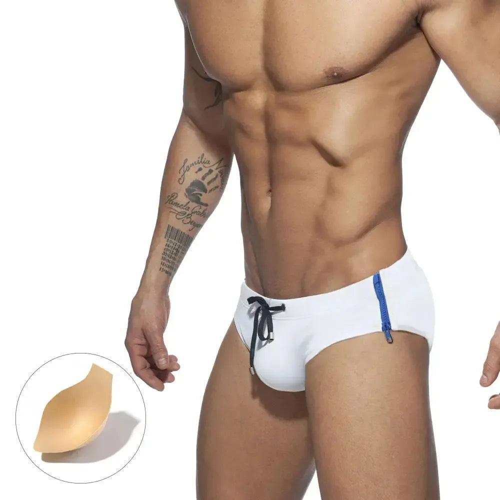 UXH Open Zipper Men's Swim Briefs - ShopHub