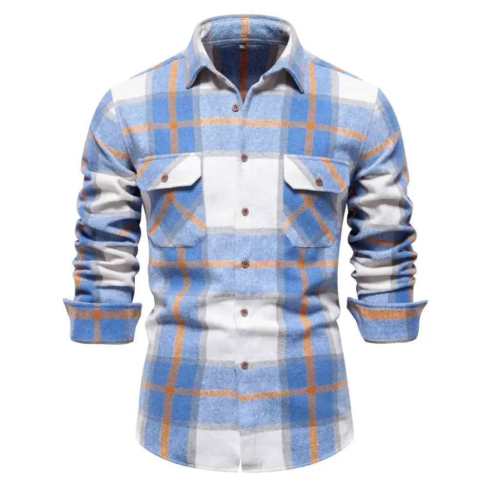 AIOPESON Thicken Plaid Shirts - ShopHub