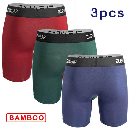 Bamboo Men's Sports Underwear - Long Moisture-Wicking Boxer Briefs for Men