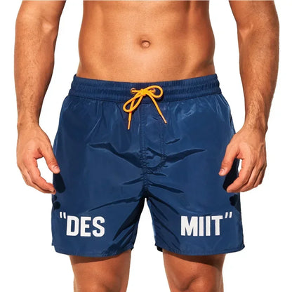 DESMIIT S75 Letter-Detail Swim Shorts with Pocket