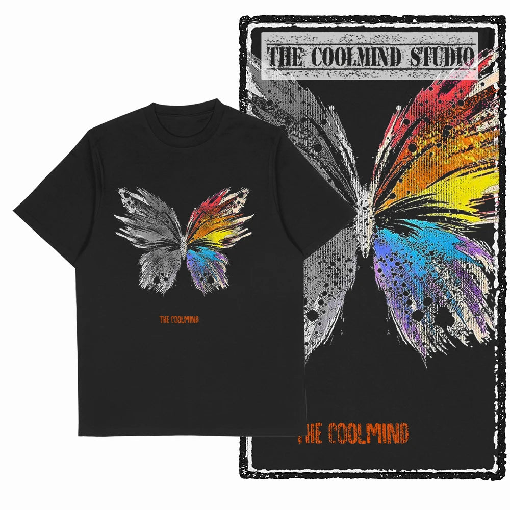 COOLMIND X0111 Butterfly Bliss Graphic Cotton Tee