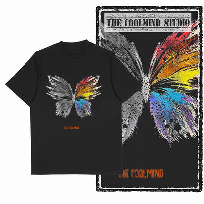 COOLMIND X0111 Butterfly Bliss Graphic Cotton Tee