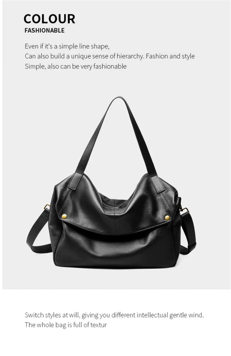 FOXER Genuine Leather Shoulder Bag for Women Large Capacity Handbag Female Casual Tote Bag Computer Bag Crossbody Purse as Gift
