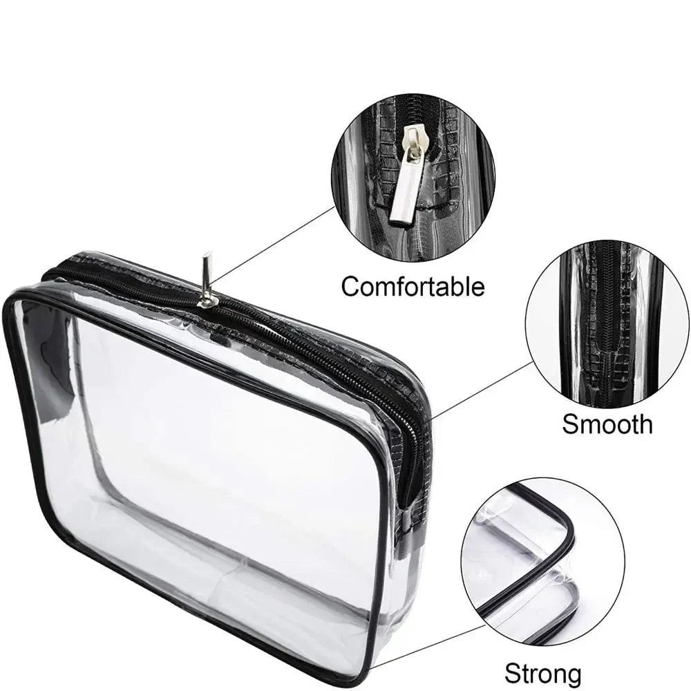 Waterproof Transparent Cosmetic Bag with Zip (3 sizes available) Habicare