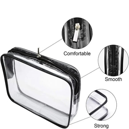 Waterproof Transparent Cosmetic Bag with Zip (3 sizes available) Habicare