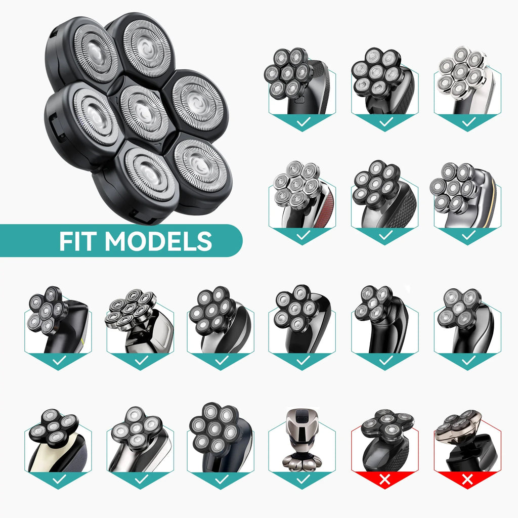 Kensen S8 7D 5 In 1 Electric Shaver Replacement Heads - ShopHub