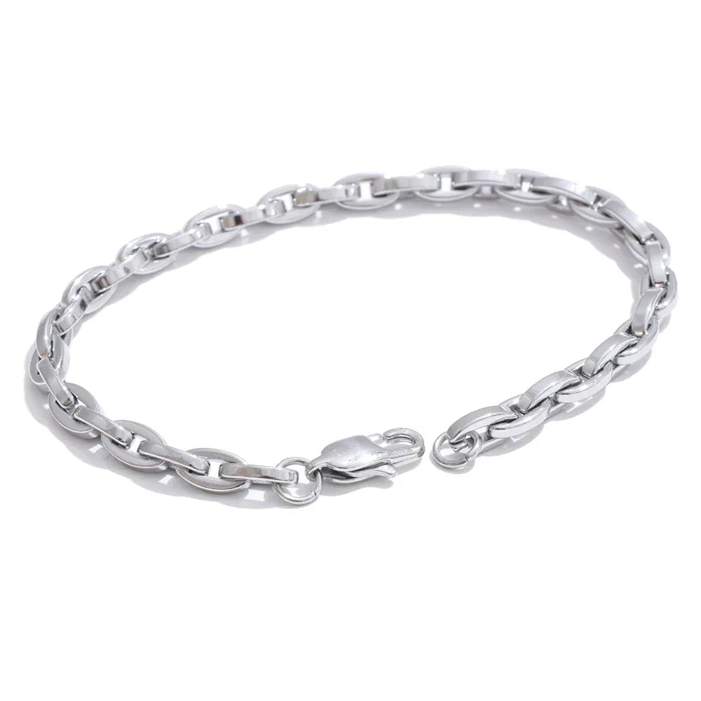 22cm High Quality Stainless Steel Metal Chain Bracelet Bangle - ShopHub