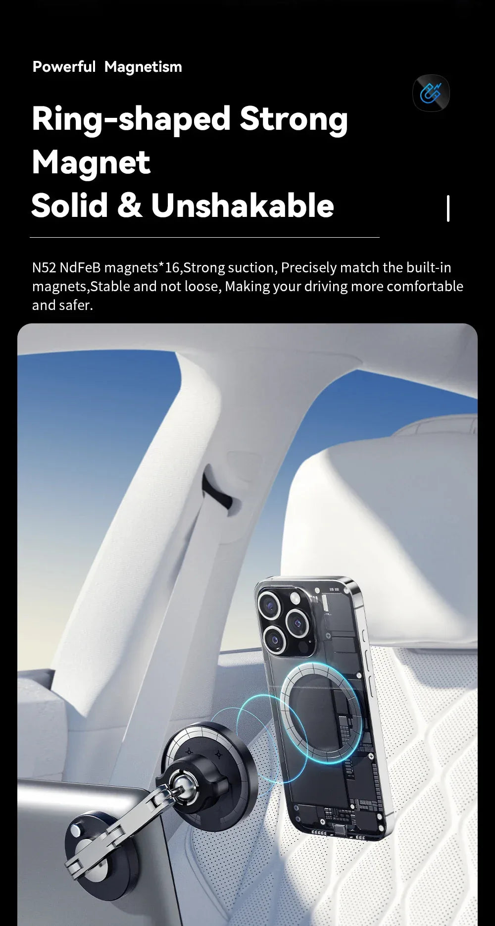 Essager Magnetic Wireless Charger Car Phone Holder - ShopHub