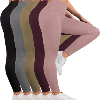 Women's Fleece-Lined Thermal Leggings – High-Waisted (5-Pack) Habicare