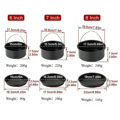 1pc Round Non-Stick Cake Mold 6/7/8 Inch, for Air Fryer