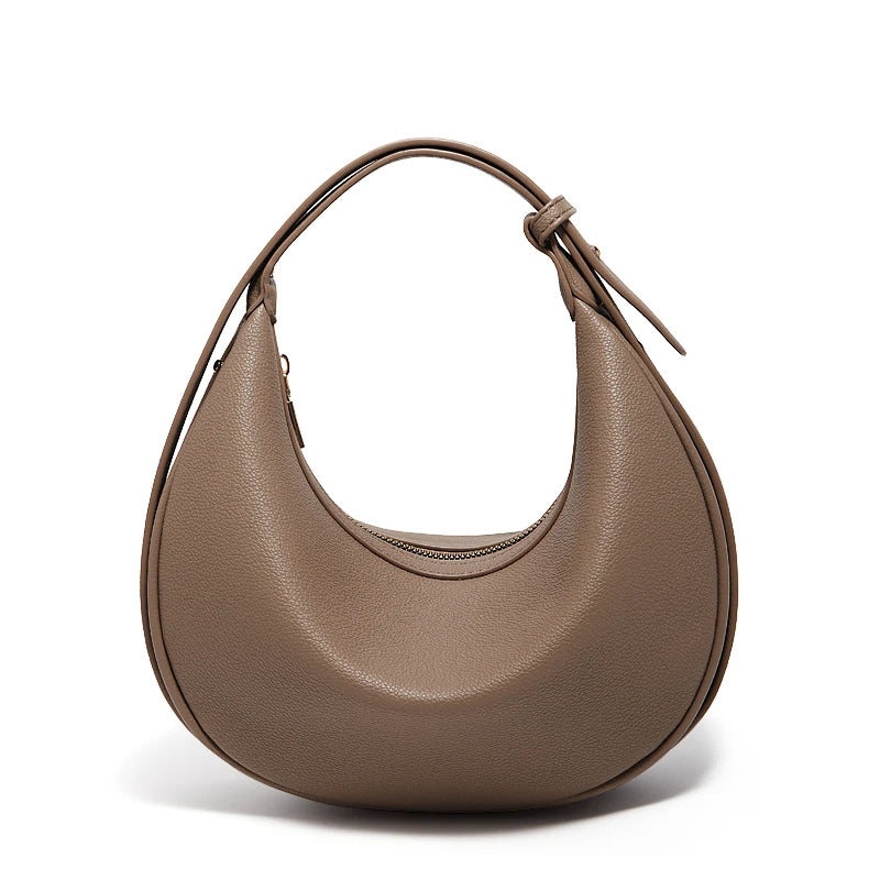 FOXER Women's Shoulder Bag PU Leather New Lady Crescent Underarm Bag Fashion Minimalist Crossbody Bag for Daily Casual Outfit