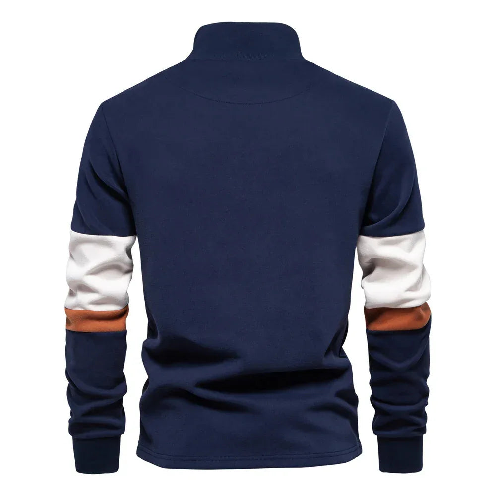 AIOPESON Men's Mock Neck Quarter-Zip Sweatshirts - ShopHub