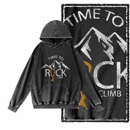 Off-Grid Adventure Graphic Acid-Washed Black Hoodie