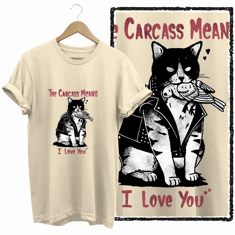 COOLMIND 100% Cotton Beige Cat Print Exclusive Graphic Women T Shirt Big Size Loose Cotton Cat Lover Women T Shirt Lovely Cat Te