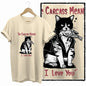 COOLMIND 100% Cotton Beige Cat Print Exclusive Graphic Women T Shirt Big Size Loose Cotton Cat Lover Women T Shirt Lovely Cat Te