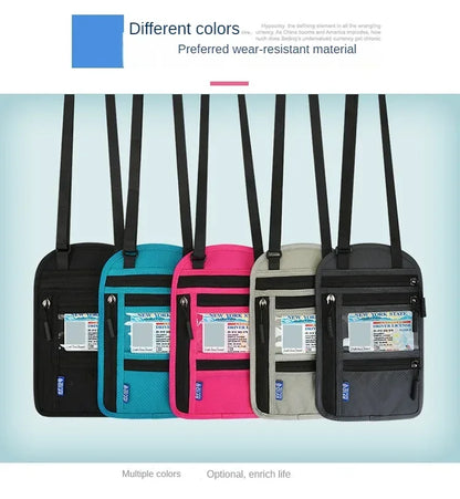 RFID Passport Holder Travel Anti-Theft Neck Pouch