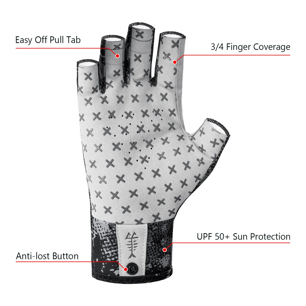 BASSDASH Breathable 3/4 Finger UPF 50+ Sun Gloves ShopHub