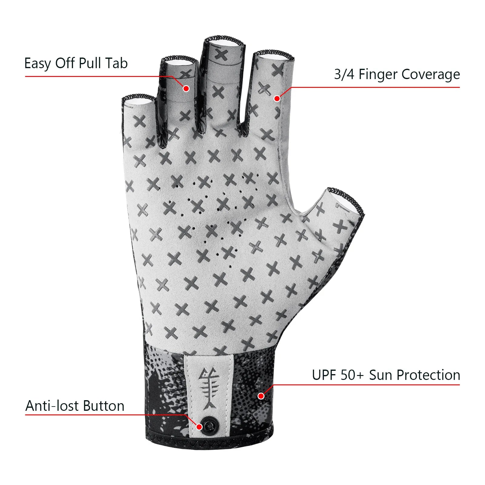 BASSDASH Breathable 3/4 Finger UPF 50+ Sun Gloves ShopHub