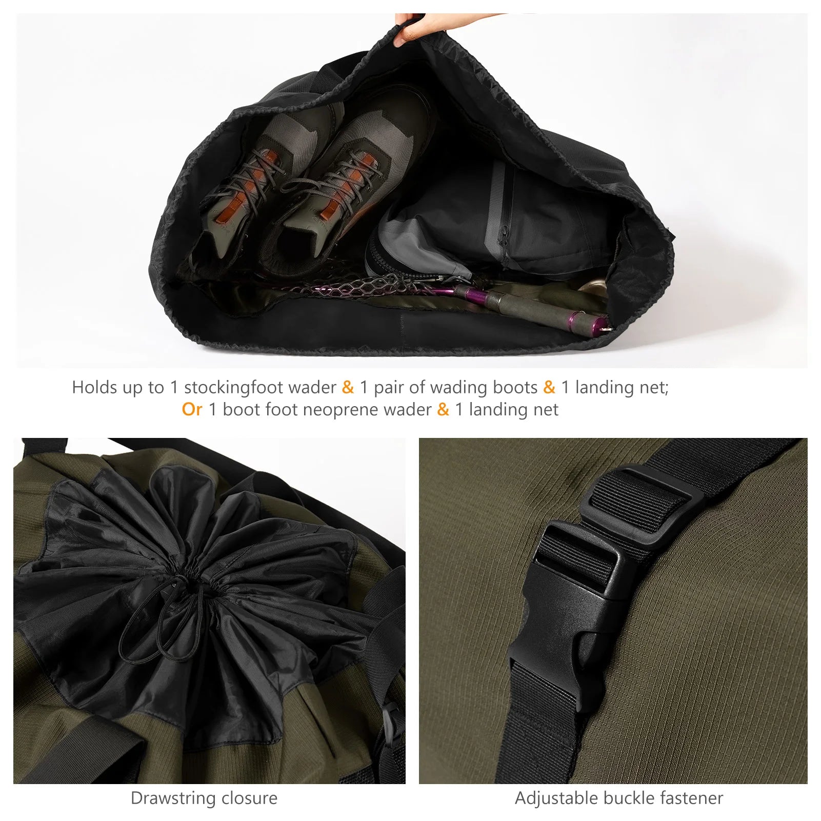 BASSDASH Foldable Wader Bag ShopHub