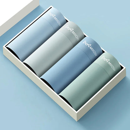 Breathe Easy with MiiOW Breathable Men's Ice Silk Underwear - 4-Pack