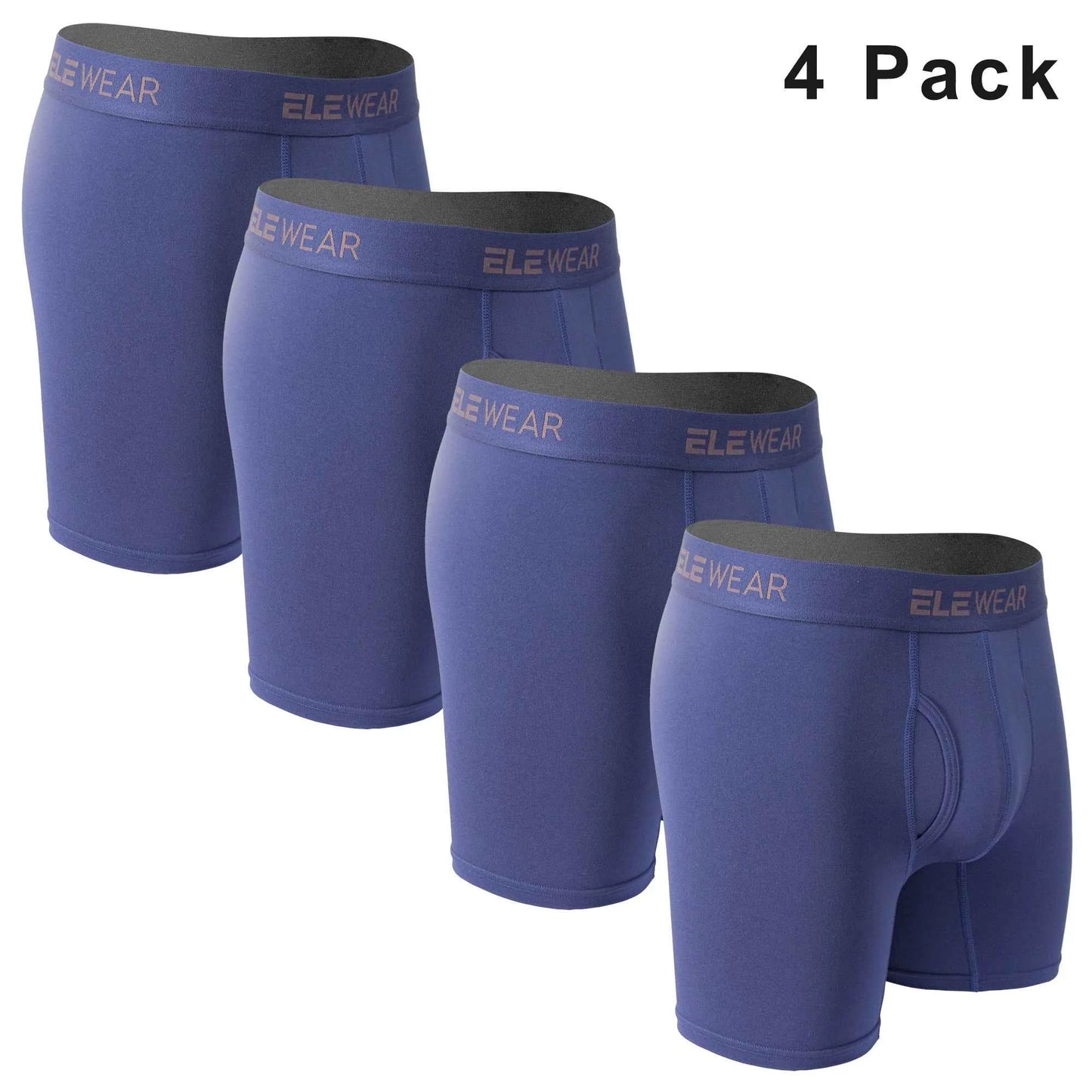 4 Pack Men's Breathable Boxershorts with Opening - Plus Size
