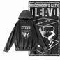 Night Prowler Cat Graphic Acid-Washed Black Hoodie