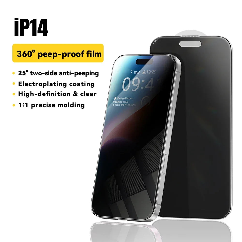 Essager 2Pcs Anti-Peeping Glass for iPhone 16, 15, 14, and 13 Pro Max Plus - ShopHub