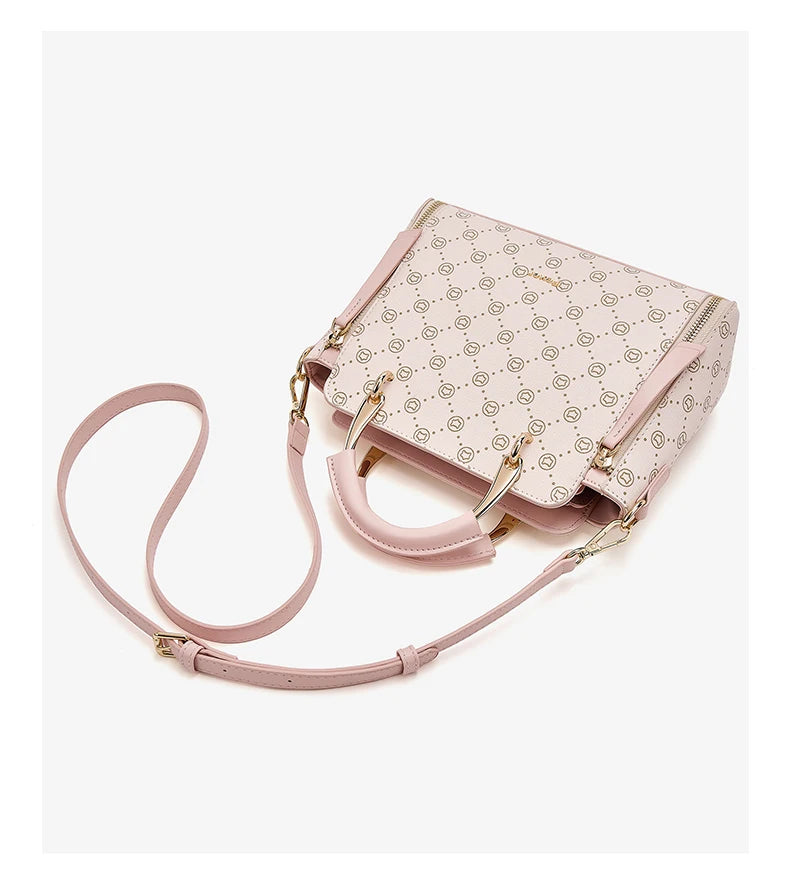FOXER Vintage Leather Women Handbag Classic Top‑Handle Tote Bag PVC Leather Large Capacity Shoulder Bag Ladies Crossbody Purse