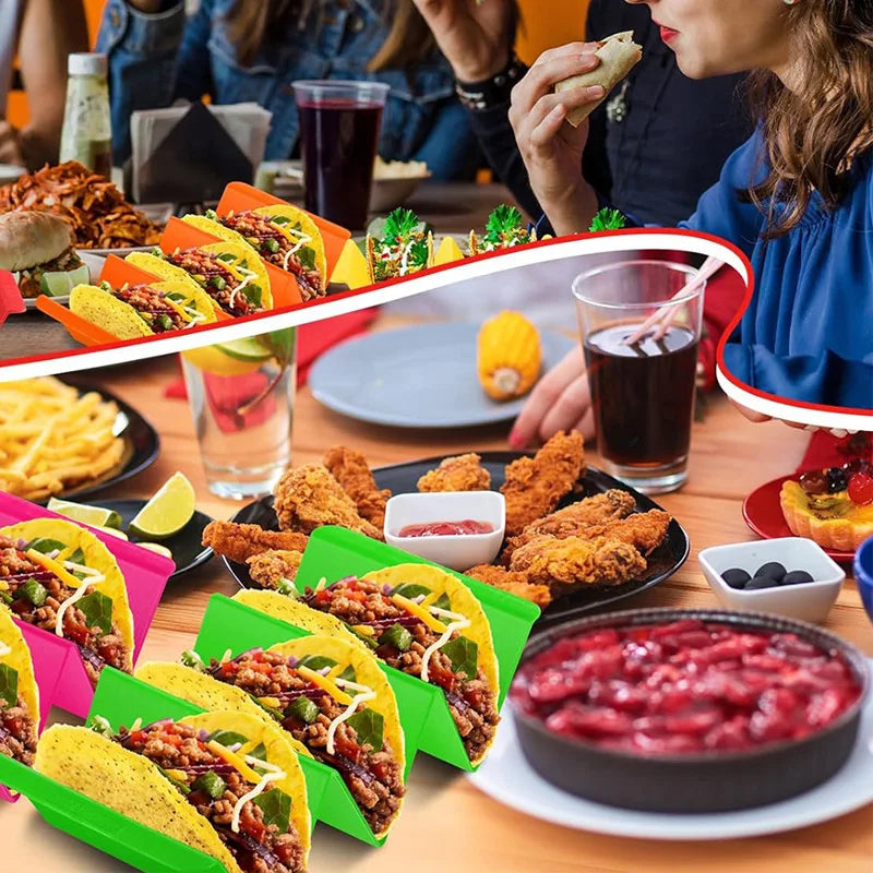 4PCS Taco Holder Rack Multicoloured Wavy Tortilla Tray