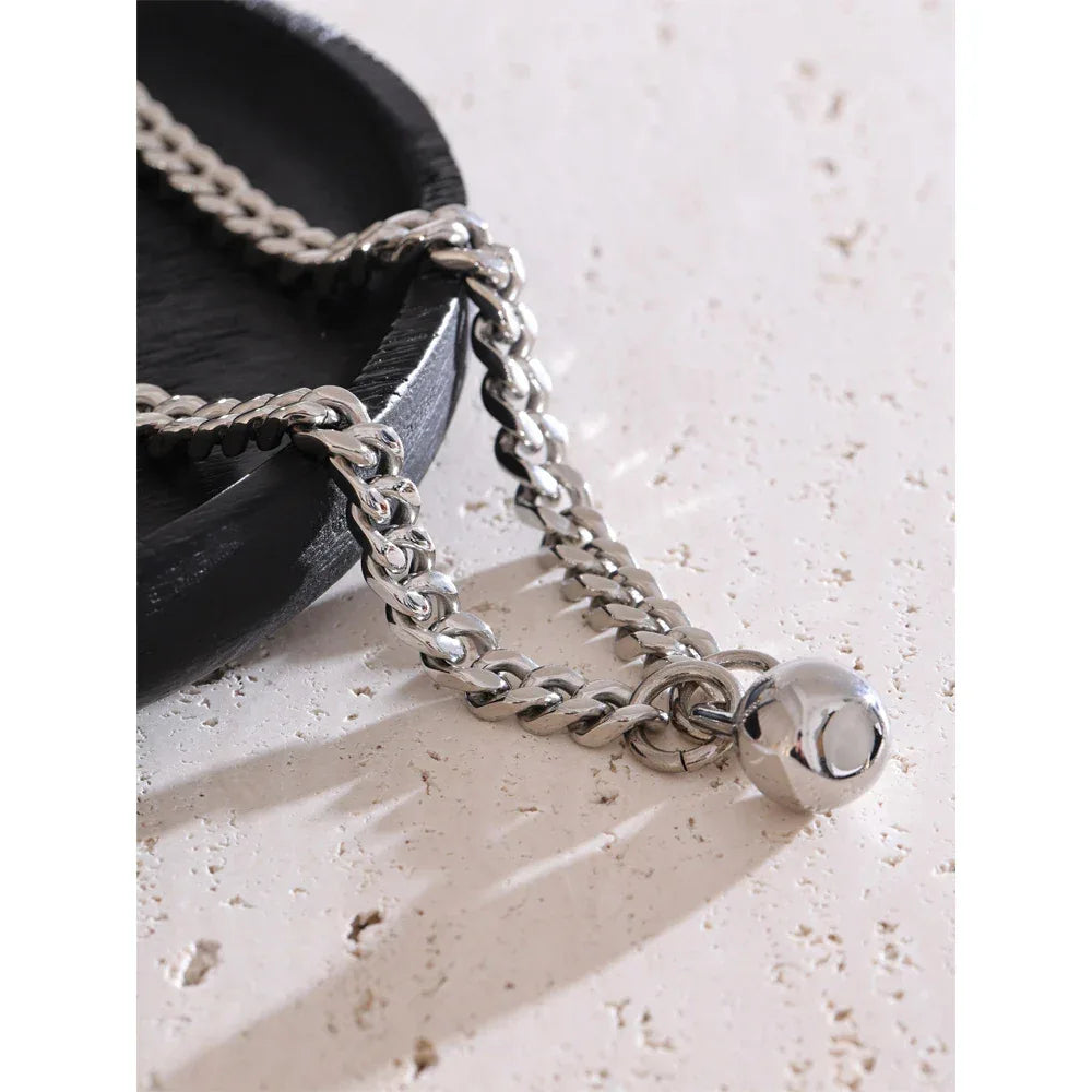 60cm High Quality Stainless Steel Chain Dumbbell Pendant Drop Necklace - ShopHub
