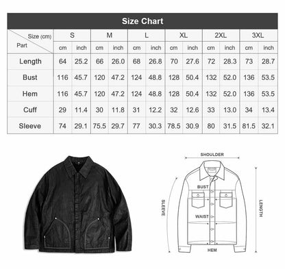 Maden Black Oil Waxed Canvas Hunting Jacket Contrast Topstitching Rugged Cropped Outerwear Casual Short Length for Men Autumn