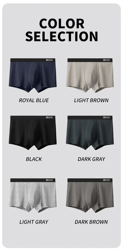 MiiOW Cotton Men's Boxer Shorts - 4Pcs Breathable Antibacterial Underwear for Men