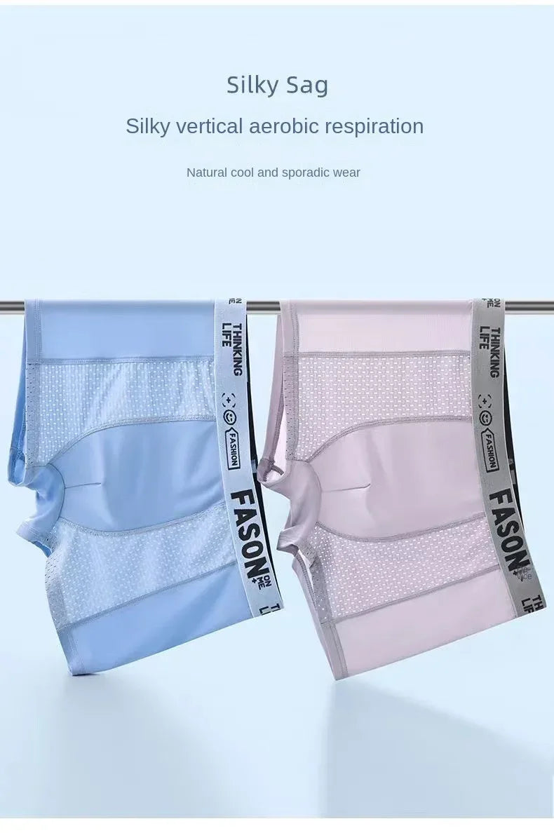 Men's 4 Pack Mesh Ice Silk Boxer Shorts - ShopHub