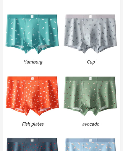 MiiOW Men's Underwear Set 3Pcs Antibacterial Funny Printed Boxers Briefs